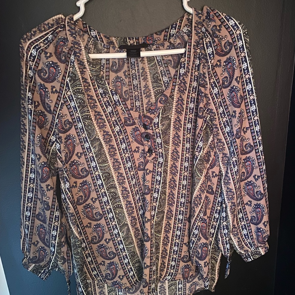 Joe & Elle Pheasant Style Blouse Sz S